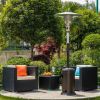 Propane Patio Heater with Wheels Outdoor Heater 47,000BTU Brown