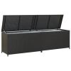 Garden Storage Box Poly Rattan 78.7"x19.6"x23.6" Black