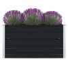 Raised Garden Bed 39.4"x39.4"x17.7" Galvanised Steel Anthracite