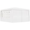Professional Party Tent with Side Walls 13.1'x13.1' White 90 g/mÃ‚Â²