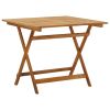 Folding Garden Table 35.4"x35.4"x29.5" Solid Acacia Wood