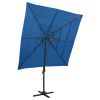 4-Tier Parasol with Aluminum Pole Azure Blue 98.4"x98.4"