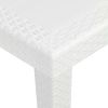 Garden Table White 31.1"x31.1"x28.3" Plastic Rattan Look