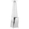 42000 BTU Stainless Steel Material Pyramid Glass Tube Flame Outdoor Heater with Long Strips of Flame with Aluminum Top Reflector Shield Heating Up to