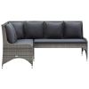 Garden Corner Sofas 2 pcs Poly Rattan Gray