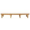 Folding Sun Lounger with Cushion Solid Acacia Wood Cream White
