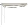 Automatic Retractable Awning with Posts 13.1'x9.8' Cream