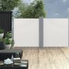 Retractable Side Awning Cream 47.2"x236.2"