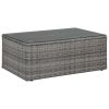 4 Piece Garden Lounge Set with Cushions Poly Rattan Gray