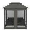 Outdoor Convertible Swing Bench with Canopy Anthracite 86.6"x63"x94.5" Steel