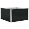 Raised Garden Bed 39.4"x39.4"x17.7" Galvanised Steel Anthracite