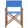 Director's Chairs 2 pcs Solid Teak Wood Blue