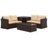(Only for Pickup)Aluminum 6 Piece Rattan Sectional Seating Group