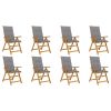 Folding Patio Chairs with Cushions 8 pcs Solid Acacia Wood