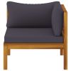 8 Piece Patio Lounge Set with Cushion Solid Acacia Wood