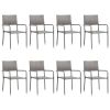 9 Piece Patio Dining Set Gray