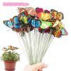 Mix Color Garden Yard Planter Ornaments Flower Arrangement Decoration Colorful Butterfly Stakes