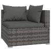 12 Piece Garden Lounge Set with Cushions Poly Rattan Gray
