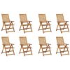 Folding Patio Chairs with Cushions 8 pcs Solid Acacia Wood