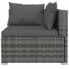 12 Piece Garden Lounge Set with Cushions Poly Rattan Gray