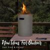 Outdoor 10inch  Round Concrete Tabletop Gas Firebowl, 10,000 BTU