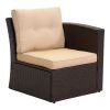 (Only for Pickup)Aluminum 6 Piece Rattan Sectional Seating Group