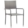 9 Piece Patio Dining Set Gray