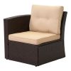 (Only for Pickup)Aluminum 6 Piece Rattan Sectional Seating Group