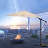 SR Outdoor Aluminum Patio Umbrella, Large Outdoor Umbrella Polyester Patio Shade 95% UV Protection,Offset Patio Umbrella With Base